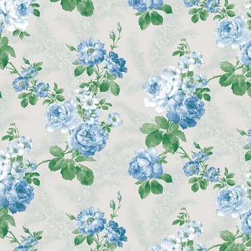La Vetrina 2086-4 Mavi Çiçekli Duvar Kağıdı