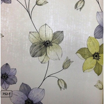 Andre Kim 752-1 Karışık Renkli Çiçek Desenli Duvar Kağıdı