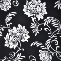 Black&Gold 10304 Çiçek Desen Duvar Kağıdı Yerli Siyah Beyaz