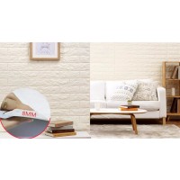 DEKORA WALL KENDİNDEN YAPIŞKANLI BEYAZ POLİÜRETAN 3D TUĞLA PANELİ  