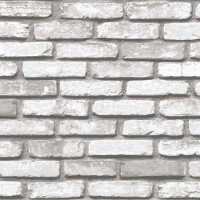 Exclusive 9020 Üç Boyutlu Gri Tuğla Desenli Duvar Kağıdı